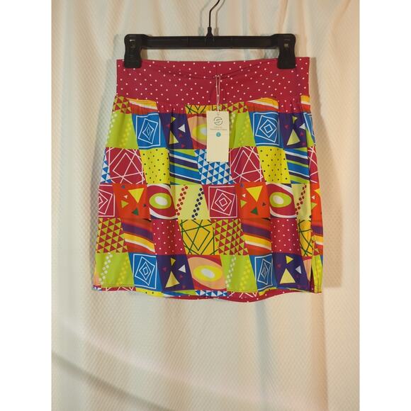 Skort Obsession ABSTRACT Women's Flutter Golf Tennis Knit Skort Size S NWT USA - Picture 1 of 8